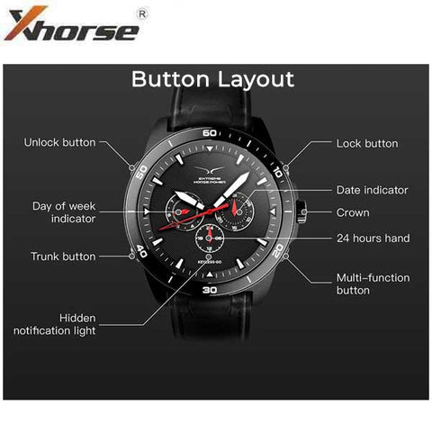 Xhorse - SW-007 - Midnight Black - Universal Smart Key 3-Button Remote Watch - UHS Hardware Xhorse - SW-007 - Midnight Black - Universal Smart Key 3-Button Remote Watch - UHS Hardware