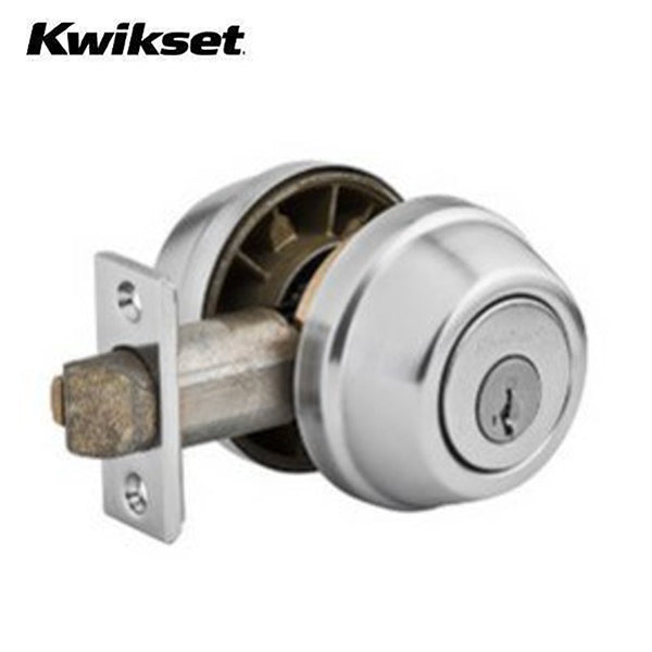 Kwikset - 598 - Gatelatch Deadbolt - Single Cylinder - Round Rose - 26D - Satin Chrome - Smart Key Technology - Grade 2 - UHS Hardware Kwikset - 598 - Gatelatch Deadbolt - Single Cylinder - Round Rose - 26D - Satin Chrome - Smart Key Technology - Grade 2 - UHS Hardware