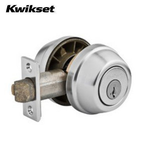 Kwikset - 598 - Gatelatch Deadbolt - Single Cylinder - Round Rose - 26D - Satin Chrome - Smart Key Technology - Grade 2 - UHS Hardware Kwikset - 598 - Gatelatch Deadbolt - Single Cylinder - Round Rose - 26D - Satin Chrome - Smart Key Technology - Grade 2 - UHS Hardware