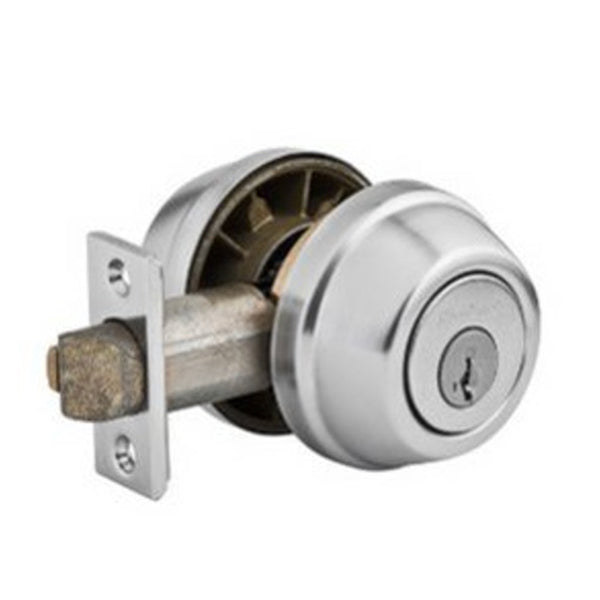Kwikset - 598 - Gatelatch Deadbolt - Single Cylinder - Round Rose - 26D - Satin Chrome - Smart Key Technology - Grade 2 - UHS Hardware Kwikset - 598 - Gatelatch Deadbolt - Single Cylinder - Round Rose - 26D - Satin Chrome - Smart Key Technology - Grade 2 - UHS Hardware