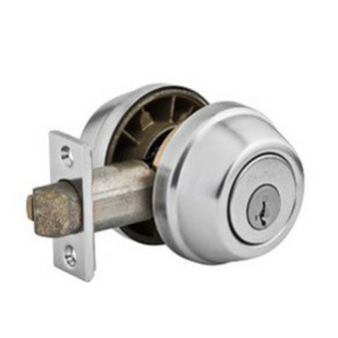 Kwikset - 598 - Gatelatch Deadbolt - Single Cylinder - Round Rose - 26D - Satin Chrome - Smart Key Technology - Grade 2 - UHS Hardware Kwikset - 598 - Gatelatch Deadbolt - Single Cylinder - Round Rose - 26D - Satin Chrome - Smart Key Technology - Grade 2 - UHS Hardware