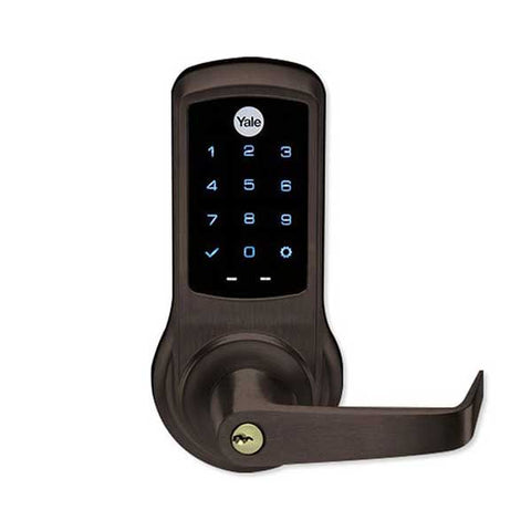YALE-AUNTB620-NR-613E-2803-53L - Commercial Electronic Keypad Lever Lock - Augusta Lever - Touchscreen - Key Override - No Radio - Dark Bronze - Schlage "C" Keyway - 6 Pin - Grade 1 - UHS Hardware YALE-AUNTB620-NR-613E-2803-53L - Commercial Electronic Keypad Lever Lock - Augusta Lever - Touchscreen - Key Override - No Radio - Dark Bronze - Schlage "C" Keyway - 6 Pin - Grade 1 - UHS Hardware