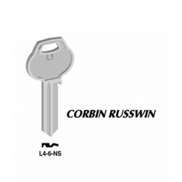 JET - L4-6 - Corbin Russwin - 6-Pin Key Blank - Nickel Silver - UHS Hardware
