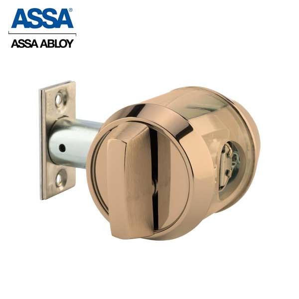 ASSA - 7000 Series - MAX+ / Maximum + Security Restricted Single Cylinder Deadbolt - 612 - Satin Bronze - Grade 1 - UHS Hardware ASSA - 7000 Series - MAX+ / Maximum + Security Restricted Single Cylinder Deadbolt - 612 - Satin Bronze - Grade 1 - UHS Hardware