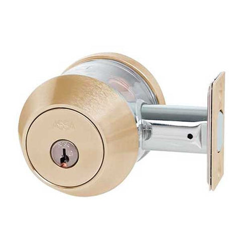 ASSA - 7000 Series - MAX+ Single Cylinder Deadbolt with Security Guard - 612 - Satin Bronze - Grade 1 - UHS Hardware ASSA - 7000 Series - MAX+ Single Cylinder Deadbolt with Security Guard - 612 - Satin Bronze - Grade 1 - UHS Hardware