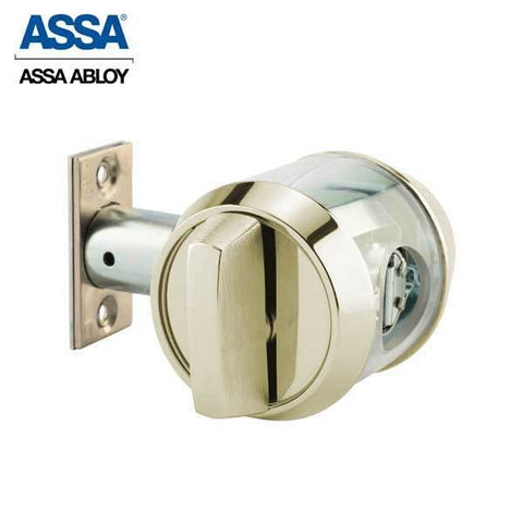 ASSA - 7000 Series - MAX+ Single Cylinder Deadbolt with Security Guard - KD - 605 - Bright Brass - Grade 1 - UHS Hardware ASSA - 7000 Series - MAX+ Single Cylinder Deadbolt with Security Guard - KD - 605 - Bright Brass - Grade 1 - UHS Hardware