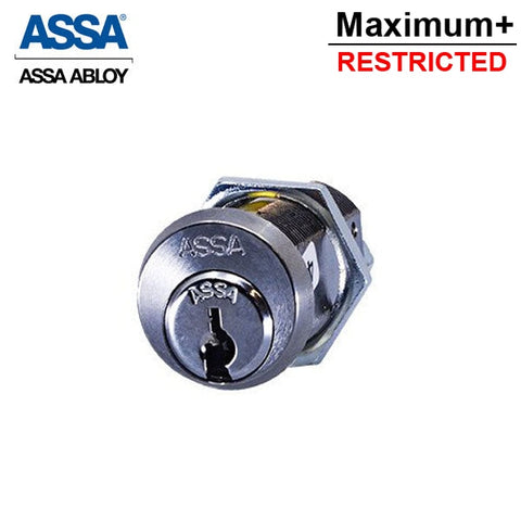 ASSA - MAX+ / Maximum + Security Restricted - Non-Key Retaining Cam Lock - 360° - 625 - Bright Chrome - UHS Hardware ASSA - MAX+ / Maximum + Security Restricted - Non-Key Retaining Cam Lock - 360° - 625 - Bright Chrome - UHS Hardware