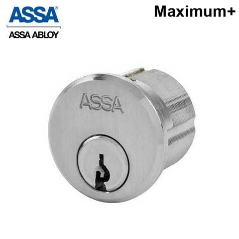 ASSA - MAX+ / Maximum + Security Mortise Cylinder - Adams Rite Cam - 1-1/2" - 626 - Satin Chrome - UHS Hardware ASSA - MAX+ / Maximum + Security Mortise Cylinder - Adams Rite Cam - 1-1/2" - 626 - Satin Chrome - UHS Hardware