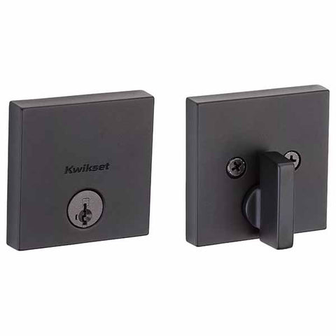 Kwikset - 258 - Downtown Deadbolt - Square Rose - 514 - Matte Black - Entrance - SC1 Schlage - SmartKey Technology - Grade 1 - UHS Hardware Kwikset - 258 - Downtown Deadbolt - Square Rose - 514 - Matte Black - Entrance - SC1 Schlage - SmartKey Technology - Grade 1 - UHS Hardware