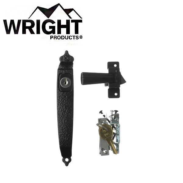 Wright - VVCK333X3BL - Keyed Colonial Push Button Latch - Black - UHS Hardware Wright - VVCK333X3BL - Keyed Colonial Push Button Latch - Black - UHS Hardware