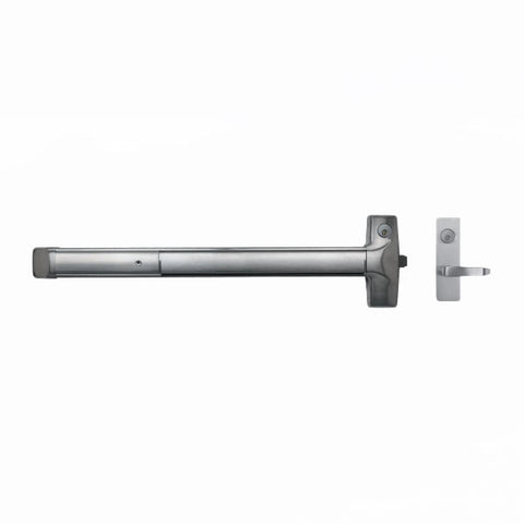 Detex - F1014D - Rim Exit Device - 48" Door Width - Less Cylinder - 630 Satin Stainless Steel - Fire Rated - SFIC - LHR - Alarmed - UHS Hardware Detex - F1014D - Rim Exit Device - 48" Door Width - Less Cylinder - 630 Satin Stainless Steel - Fire Rated - SFIC - LHR - Alarmed - UHS Hardware