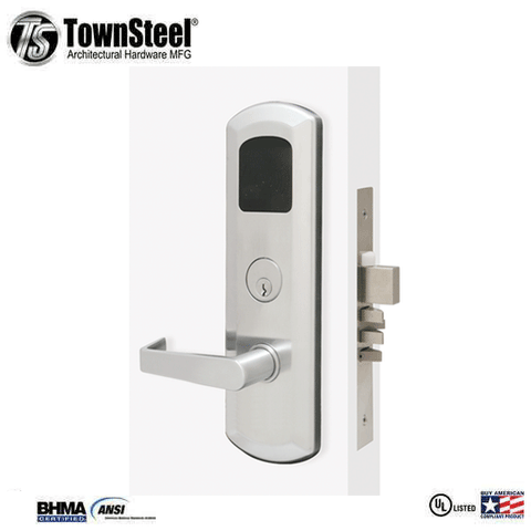 TownSteel - E-Kontos 1B 2000 Series Mortise Lock - Automatic Deadbolt - 2-3/4″ Backset - Sentinel Lever Set - Right Handed - Satin Chrome - Keyed Different - Grade 1 - UHS Hardware TownSteel - E-Kontos 1B 2000 Series Mortise Lock - Automatic Deadbolt - 2-3/4″ Backset - Sentinel Lever Set - Right Handed - Satin Chrome - Keyed Different - Grade 1 - UHS Hardware