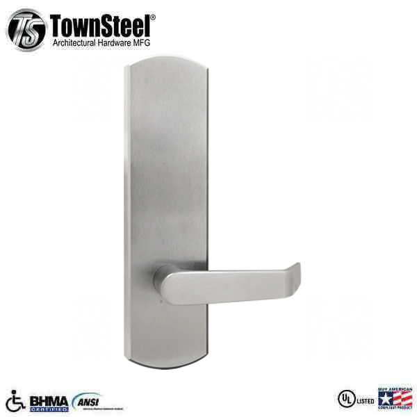 TownSteel - ED5500E - Escutcheon Lever Exit Trim - 2-3/4 " Backset - for ED5500/ED5600 Exit Devices - Passage Function - Satin Chrome - Grade 1 - UHS Hardware TownSteel - ED5500E - Escutcheon Lever Exit Trim - 2-3/4 " Backset - for ED5500/ED5600 Exit Devices - Passage Function - Satin Chrome - Grade 1 - UHS Hardware