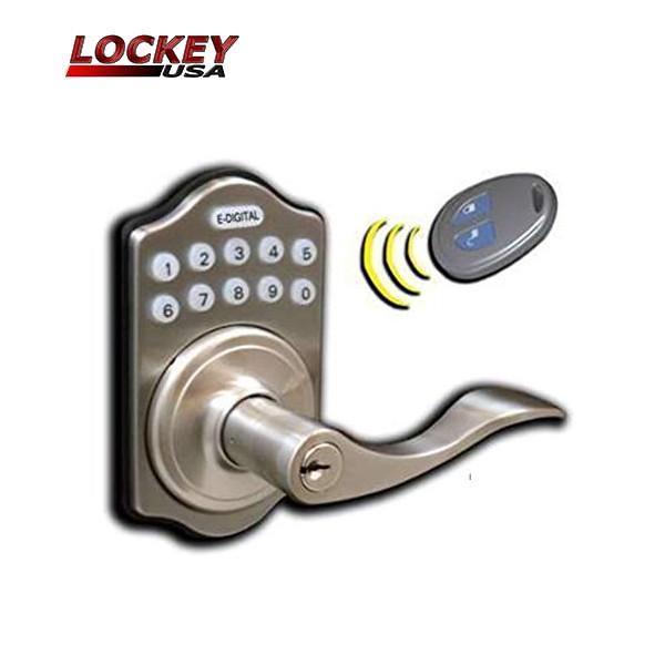 Lockey - E985 - Electronic Keypad E-Digital Lever Lock w/ Remote Control - UHS Hardware Lockey - E985 - Electronic Keypad E-Digital Lever Lock w/ Remote Control - UHS Hardware