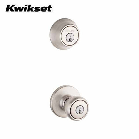 Kwikset - Tylo Combo Set - Single Deadbolt & Knob - Round Rose - Optional Finish - Grade 3 - UHS Hardware Kwikset - Tylo Combo Set - Single Deadbolt & Knob - Round Rose - Optional Finish - Grade 3 - UHS Hardware