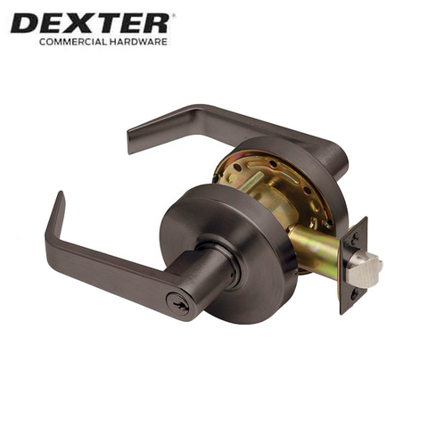 Dexter C1000 - Commercial Lever Set Handle - Cylindrical Lockset - Turn-Pushbutton - Keyed Different - 2-3/4” Standard Backset - Oil Rubbed Bronze - Entrance - Fire Rated - Grade 1 - UHS Hardware Dexter C1000 - Commercial Lever Set Handle - Cylindrical Lockset - Turn-Pushbutton - Keyed Different - 2-3/4” Standard Backset - Oil Rubbed Bronze - Entrance - Fire Rated - Grade 1 - UHS Hardware
