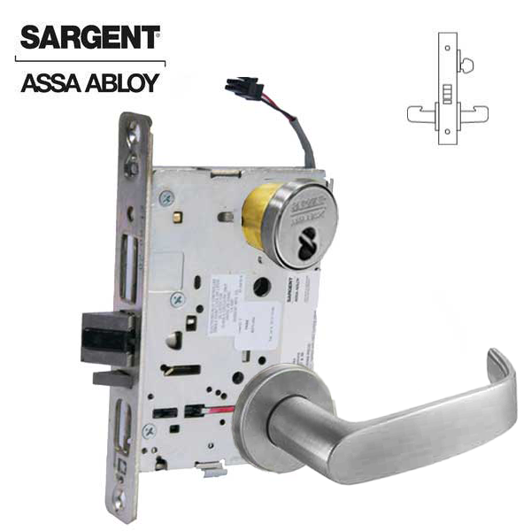 Sargent - 8271 - Electrified Mortise Lock - LN Rose / Optional Levers - Fail Secure - 1-3/4" Frame - 24VDC - SFIC - Satin Chrome - Grade 1 - UHS Hardware Sargent - 8271 - Electrified Mortise Lock - LN Rose / Optional Levers - Fail Secure - 1-3/4" Frame - 24VDC - SFIC - Satin Chrome - Grade 1 - UHS Hardware