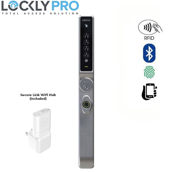 Lockly Pro - PGD238TWS - Defender Biometric Electronic Mortise Thumb Turn Set - RFID - Fingerprint Reader - Wifi - Bluetooth - Stainless Steel - (PREORDER) - UHS Hardware Lockly Pro - PGD238TWS - Defender Biometric Electronic Mortise Thumb Turn Set - RFID - Fingerprint Reader - Wifi - Bluetooth - Stainless Steel - (PREORDER) - UHS Hardware
