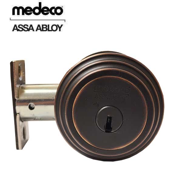 Medeco Residential 5 Pin BiLevel Single Deadbolt -10 - Satin Brass Blackened - UHS Hardware Medeco Residential 5 Pin BiLevel Single Deadbolt -10 - Satin Brass Blackened - UHS Hardware