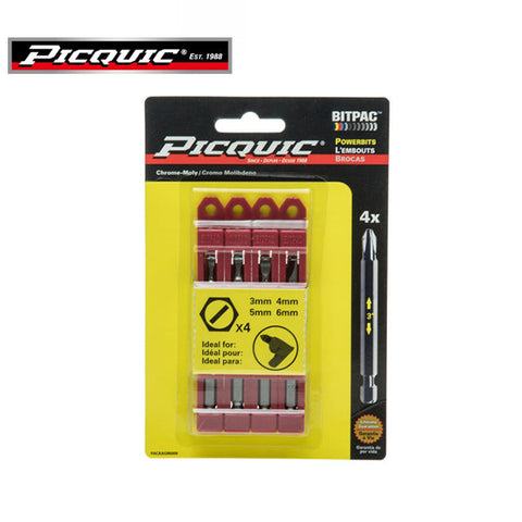 PICQUIC - Bitpac 95009 - Metric Slotted Set - 3, 4, 5, 6 mm - UHS Hardware PICQUIC - Bitpac 95009 - Metric Slotted Set - 3, 4, 5, 6 mm - UHS Hardware