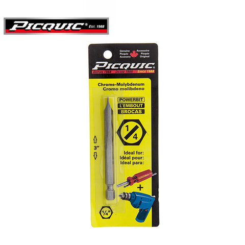 PICQUIC - 8114 - 3" Powerbit Carded - Optional Size Slotted Bit - UHS Hardware PICQUIC - 8114 - 3" Powerbit Carded - Optional Size Slotted Bit - UHS Hardware