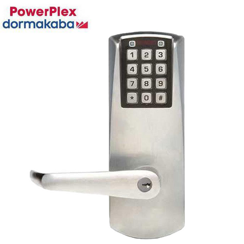 PowerPlex - P2031XS - Electronic Self-Powered Pushbutton Lever Lock - Schlage 'C' - 2¾" Backset - Satin Chrome - Grade 1 - UHS Hardware PowerPlex - P2031XS - Electronic Self-Powered Pushbutton Lever Lock - Schlage 'C' - 2¾" Backset - Satin Chrome - Grade 1 - UHS Hardware