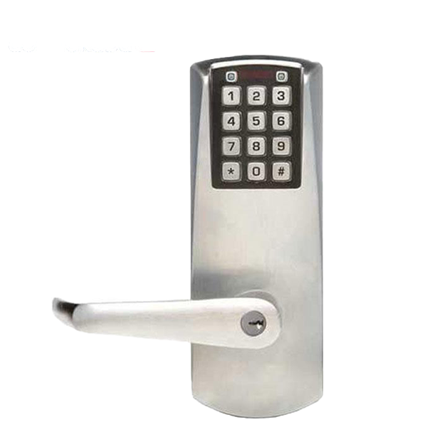 PowerPlex - P2032XS - Electronic Self-Powered Pushbutton Lever Lock - Schlage 'C' - 2⅜" Backset - Satin Chrome - Grade 1 - UHS Hardware