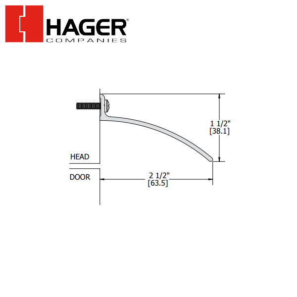 Hager - 810S - 48" Overhead Rain Drip Guard - Weatherstrip - Mill Finish Aluminum - UHS Hardware Hager - 810S - 48" Overhead Rain Drip Guard - Weatherstrip - Mill Finish Aluminum - UHS Hardware
