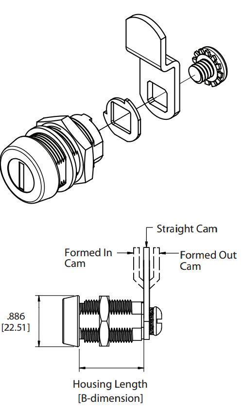 CCL 62207 / Weather Resistant Cam Lock w/ Shutter / 5/8" / Nickel - UHS Hardware CCL 62207 / Weather Resistant Cam Lock w/ Shutter / 5/8" / Nickel - UHS Hardware