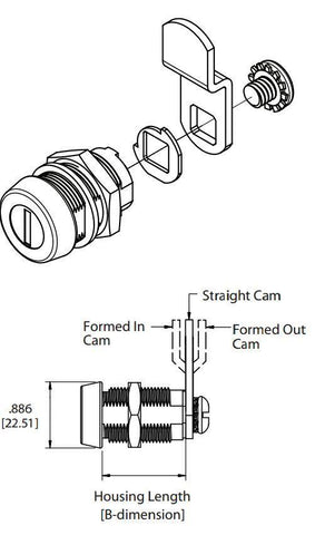 CCL 62207 / Weather Resistant Cam Lock w/ Shutter / 5/8" / Nickel - UHS Hardware CCL 62207 / Weather Resistant Cam Lock w/ Shutter / 5/8" / Nickel - UHS Hardware