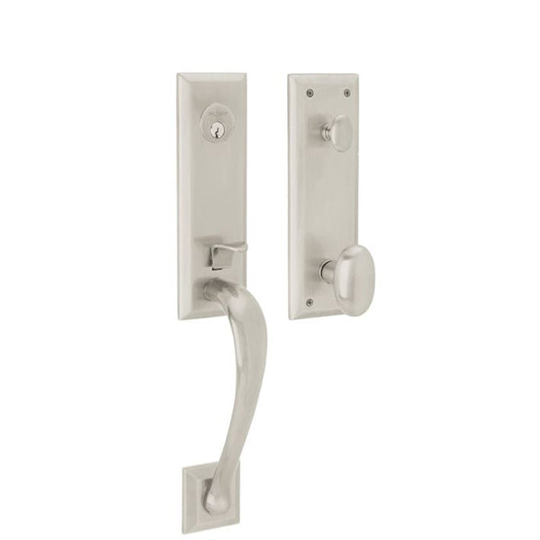 Baldwin Estate - M502- Cody Mortise Trim Handleset with 5432 Knob - Adjustable Backset - Single Cylinder - 260 - Polished Chrome - Entrance - Grade 2 - UHS Hardware