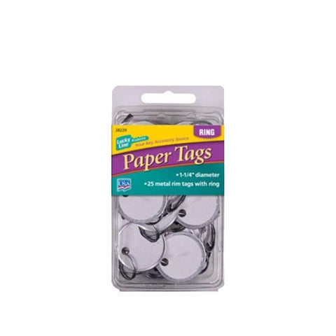 LuckyLine - 28229 - 1-1/4 Paper Tag With Ring - Clamshell - (25 Pack) - UHS Hardware LuckyLine - 28229 - 1-1/4 Paper Tag With Ring - Clamshell - (25 Pack) - UHS Hardware