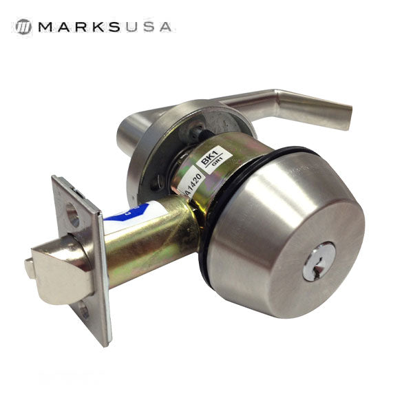 Marks USA -145KL - Commercial Deadlatch - Sgl Cylinder - Interior Lever Handle - 2 3/4" Backset - 32D - Satin Stainless - Grade 1 Questions & Answers