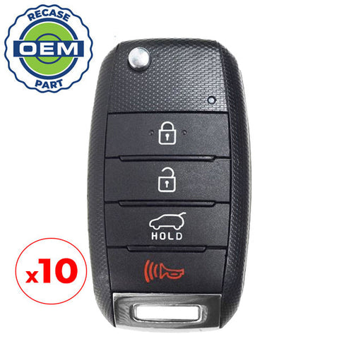 10 x 2013-2015 Kia Sorento / 4-Button Flip Key / PN: 95430-1U500 / TQ8-RKE3F05 (OEM Recase) (OEM Recase)