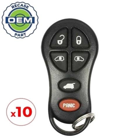 10 x 2001-2004 Dodge Chrysler / 6-Button Keyless Entry Remote / PN: 04686797AB / GQ43VT18T (OEM Recase)
