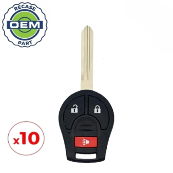 10 x 2003-2019 Nissan / 3-Button Remote Head Key / PN: H0561-C993A ...