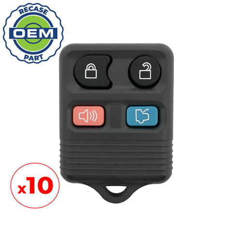 10 x 1998-2014 Ford / 4-Button Keyless Entry Remote / PN: 8S4T-15K601-AB / CWTWB1U345 (OEM Recase)