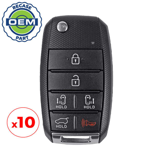 10 x 2015-2018 Kia Sedona / 6-Button Flip Key / PN: 95430-A9300 / TQ8-RKE-4F21 (OEM Recase)
