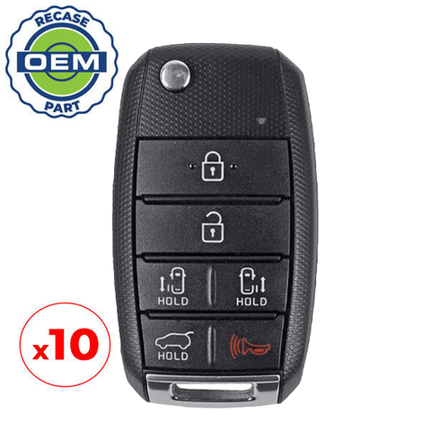 10 x 2015-2018 Kia Sedona / 6-Button Flip Key / PN: 95430-A9300 / TQ8-RKE-4F21 (OEM Recase)