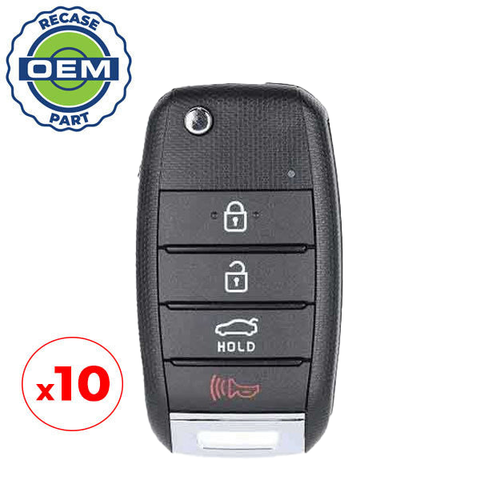 10 x 2016-2020 Kia Optima / 4-Button Flip Key / PN: 95430-D4010 / SY5JFRGE04 (OEM Recase)