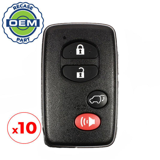 10 x 2010-2017 Toyota Venza / 4-Button Smart Key / PN: 89904-0T060 / HYQ14ACX (OEM Recase)