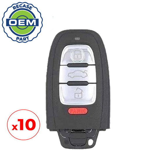 10 x 2008-2012 Audi / 4-Button Smart Key / PN: 8T0959754A / IYZFBSB802 (OEM Recase)
