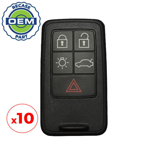 10 x 2008-2018 Volvo S60 V60 XC60 XC70 / 5-Button Smart Key / PN: 30659637 / KR55WK49264 (OEM Recase)
