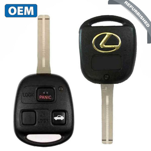 2001-2008 Lexus ES330 LS430 / 3-Button Remote Head Key / PN: 89070-33751 / HYQ12BBT (OEM Refurb)