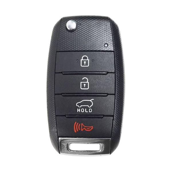 Close-up view of 2019 Kia Sedona 4-button flip key with OEM part number 95430-A9160.