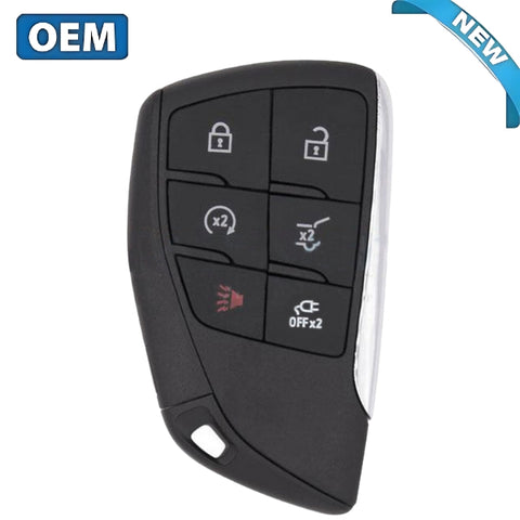 Front view of the 2024-2025 Chevrolet Blazer 6-Button OEM Smart Key with part number 13554097, showing button layout and sleek design