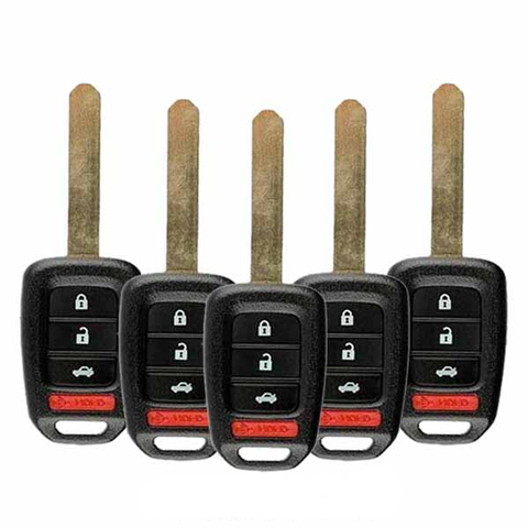 Replacement Key Fob Shell For 2014-2017 Honda Accord Civic CR-V HR-V – 4-Button, Black, FCC ID MLBHLIK6-1T