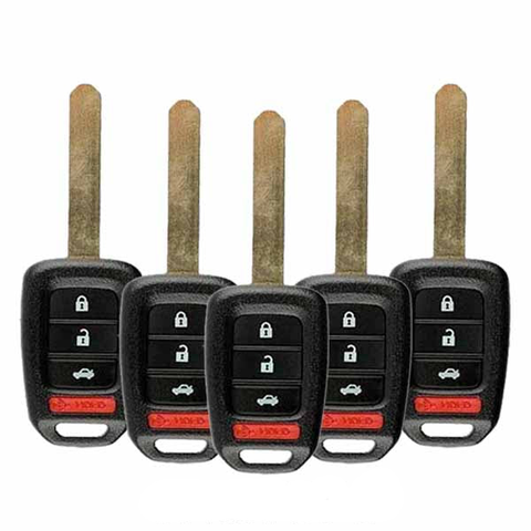 5 x 2013-2015 Honda Accord / Civic / 4-Button Remote Head Key / MLBHLIK6-1T (G-Chip) (AFTERMARKET) (PACK OF 5)