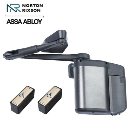Norton - 5831 - Regenerative Door Operator ADAEZ PRO Kit - Push Side - Aluminum - Push Buttons - Grade 1 (Square / Narrow Style Buttons)