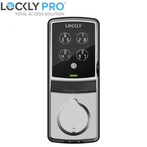 Lockly - PGD728WSN - Secure PRO Wi-Fi - Bluetooth App Controlled - Fingerprint Biometric Electronic Deadbolt - Includes Wi-Fi Hub -  Satin Nickel